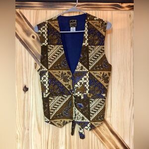 The Halsey Collection Beaded Vest Tan M